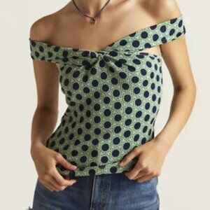 Anthroplogie Maeve Dotted Off the Shoulder Tank Top